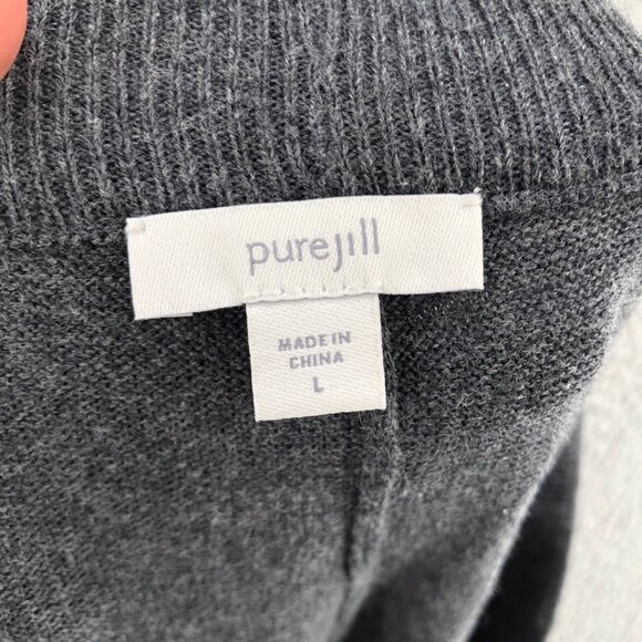 J Jill Pants Womens Large Gray Pure Jill Pull On Pocket Stretch Tapered Sweater - Picture 6 of 13
